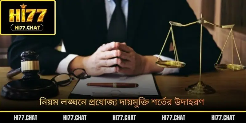 নিয়ম লঙ্ঘনে প্রযোজ্য দায়মুক্তি শর্তের উদাহরণ